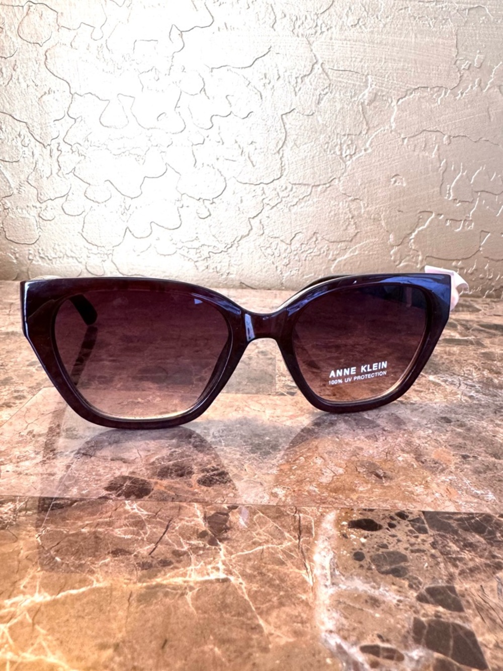 Anne Klein Brown and Gold Cat Eye Sunglasses with Gradient Lenses. NWT